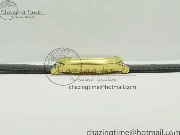 0111 De Ville YG MKF 1:1 Best Edition Silver Dial Diamonds Markers on Black Leather Strap MIYOTA 9015 V Flexible 8046